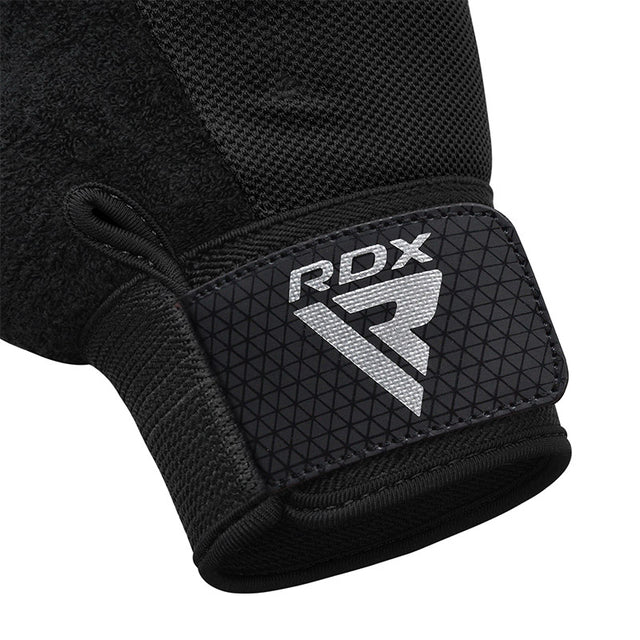 GYM WEIGHT LIFTING GLOVES W1 FULL BLACK PLUS-L - BLACK,LARGE