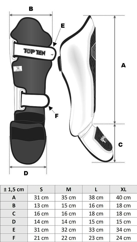 TOP TEN Shin/Instep Protector "Jungle" Back/Red (33191-94) - S - S