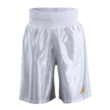 WHITE SATIN BOXING SHORTS LARGE - WHITE,L