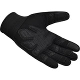 GYM WEIGHT LIFTING GLOVES W1 FULL BLACK-S - BLACK,SMALL