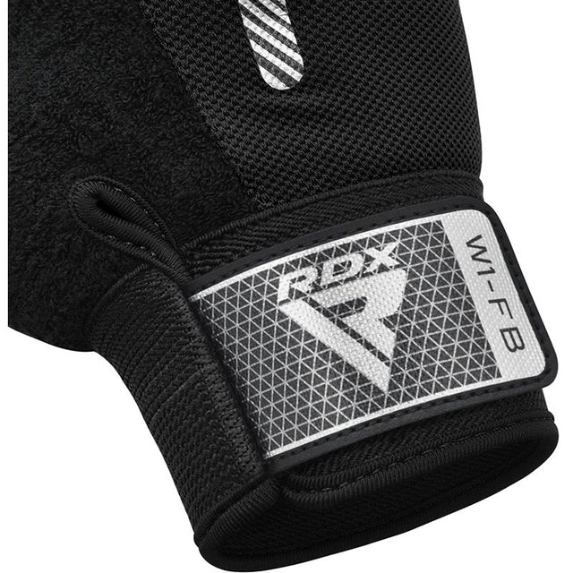 GYM WEIGHT LIFTING GLOVES W1 FULL BLACK-XL - BLACK,XL