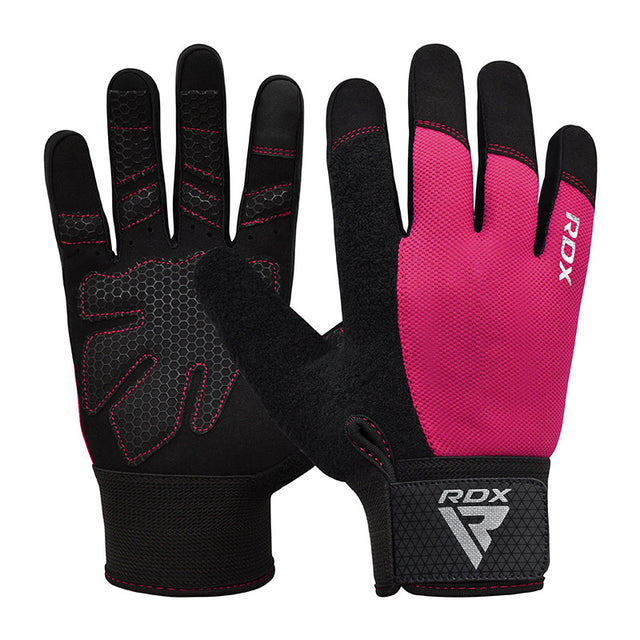 GYM WEIGHT LIFTING GLOVES W1 FULL PINK PLUS-S - PINK,SMALL