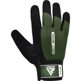 GYM WEIGHT LIFTING GLOVES W1 FULL ARMY GREEN-M - ARMY GREEN,MEDIUM