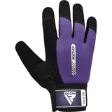 GYM WEIGHT LIFTING GLOVES W1 FULL PURPLE-L - PURPLE,LARGE