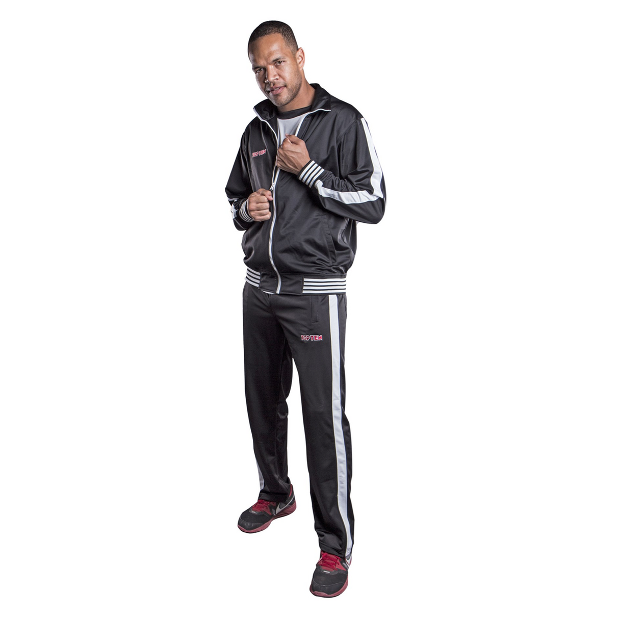 TOP TEN Fitness Tracksuit "STRIPES" 5 Colour Options Child/Youth (7720) - Black/Gold - 140cm - Black/Gold,140cm