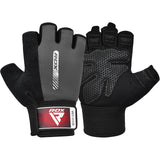 GYM WEIGHT LIFTING GLOVES W1 HALF GRAY-S - GRAY,SMALL