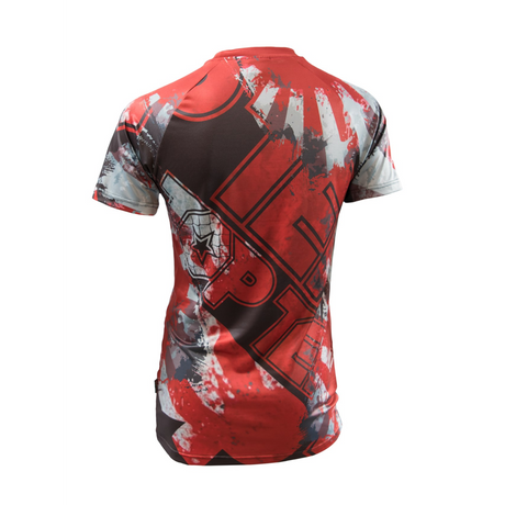 TOP TEN Rash Guard "Samurai" short sleeve  Red/Black (14132-4) - Small - Small