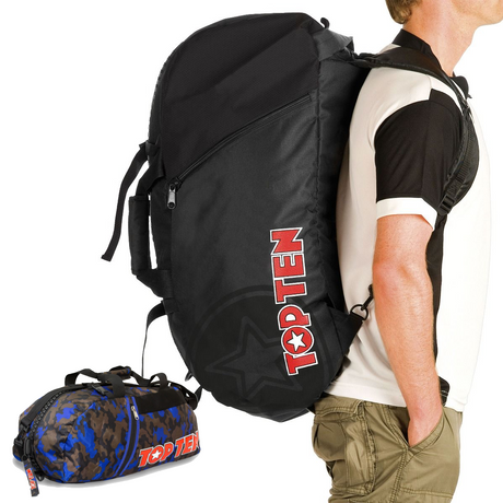 TOP TEN Sports Backpack Combo  CAMO/BLUE Medium