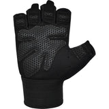 GYM WEIGHT LIFTING GLOVES W1 HALF BLACK-S - BLACK,SMALL