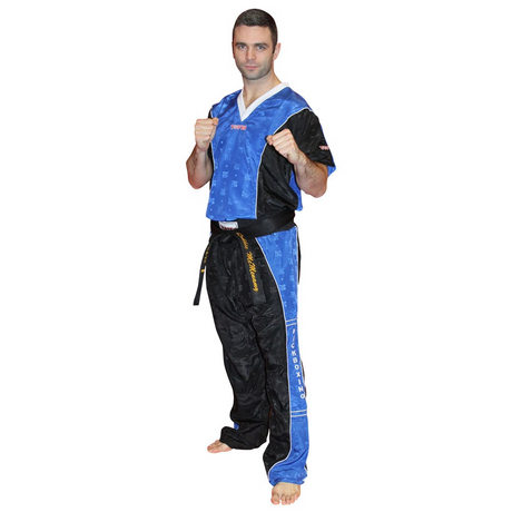 TOP TEN Kickboxing Uniform Adult - (1608-1628A) - Blue/Black - 160cm - Blue/Black,160cm