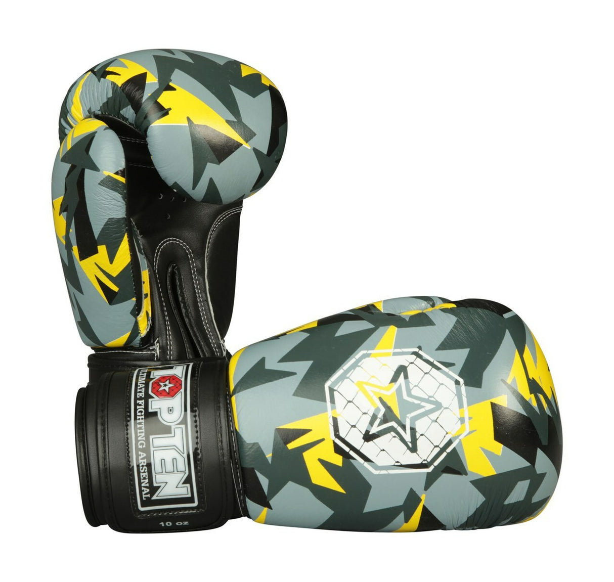 TOP TEN Boxing Gloves "Jungle" Black/Yellow (2367-92) - 10oz - 10oz