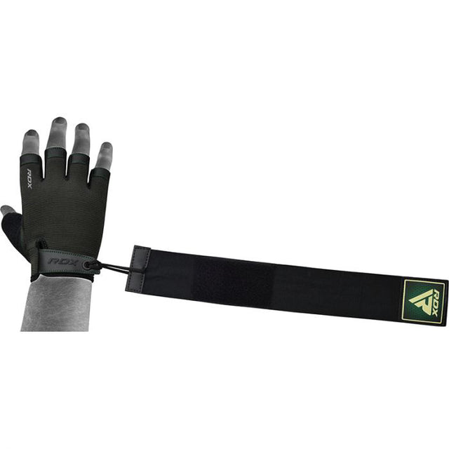 GYM TRAINING GLOVES T2 HALF ARMY GREEN PLUS-S - Small