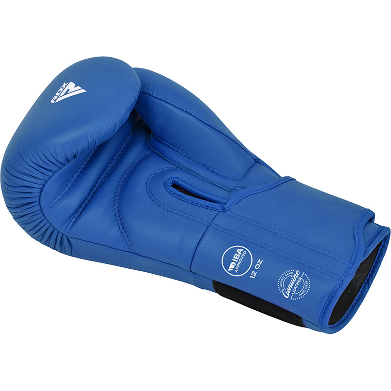 BOXING GLOVES LEATHER IBA APPROVED-1 BLUE-10OZ - BLUE,10OZ