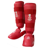 Hayashi 'Kumite' Karate Shin/Instep Guard Training Set Blue / Red (342-46)