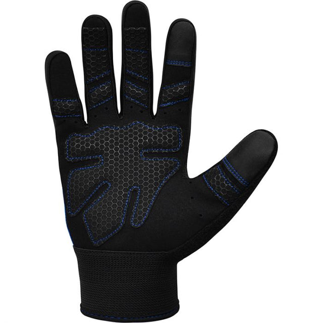 GYM WEIGHT LIFTING GLOVES W1 FULL BLUE-L - BLUE,LARGE