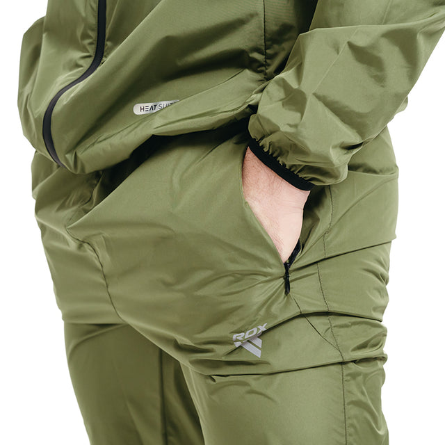 CLOTHING SAUNA SUIT C1 ARMY GREEN-S - ARMY GREEN,SMALL