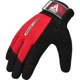 GYM WEIGHT LIFTING GLOVES W1 FULL RED-L - RED,LARGE