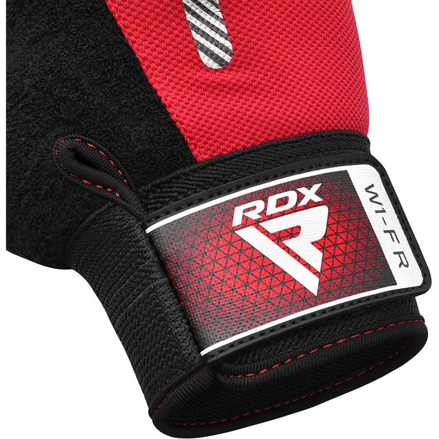 GYM WEIGHT LIFTING GLOVES W1 FULL RED-M - RED,MEDIUM