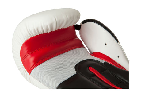 TOP TEN Boxing Gloves "Stripe" White/Red/Black 10oz & 12oz (2273-14) - 10oz - 10oz