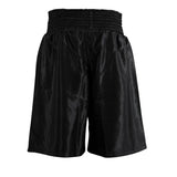 BLACK SATIN BOXING SHORTS LARGE - BLACK,L