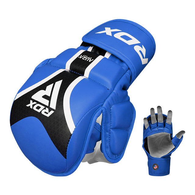 GRAPPLING GLOVES SHOOTER AURA PLUS T-17 BLUE/BLACK-S - Small