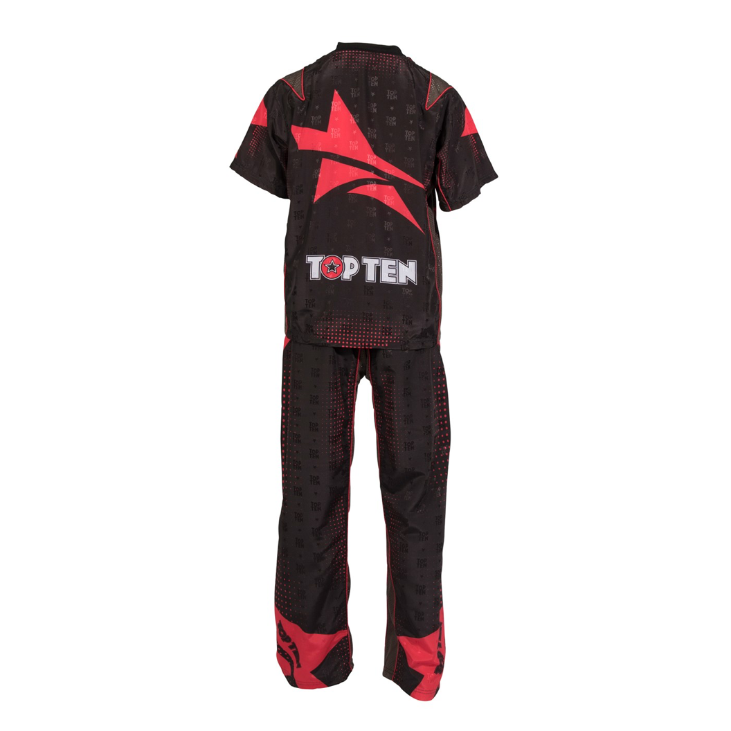 TOP TEN Kickboxing Uniform "FUTURE" - Black/Red CHILD (16811-94)