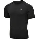 CLOTHING T15 COMPRESSION RASH GUARD BLACK HALF-2XL - 2XL