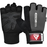 GYM WEIGHT LIFTING GLOVES W1 HALF GRAY-XL - GRAY,XL