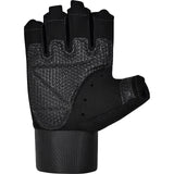 GYM WEIGHT LIFTING GLOVES W3 BLACK WITH EVA PADDING-L - BLACK,LARGE