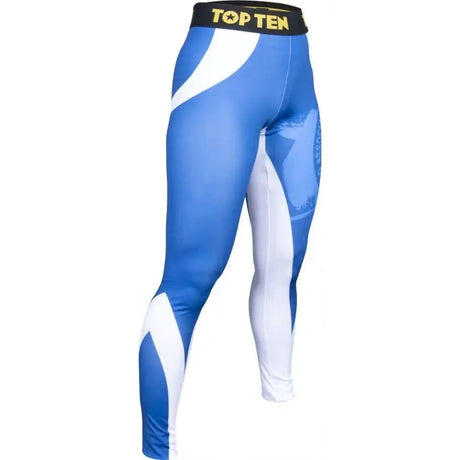 Kompressionshose, Leggings „WAKO Stretch“ - Blue/White,XS