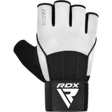 GYM WEIGHT LIFTING GLOVES W3 WHITE WITH EVA PADDING-L - WHITE,LARGE