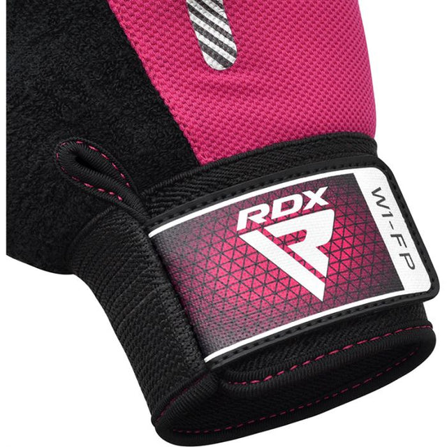 GYM WEIGHT LIFTING GLOVES W1 FULL PINK-M - PINK,MEDIUM