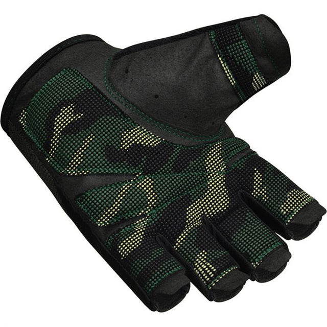 GYM TRAINING GLOVES T2 HALF ARMY GREEN PLUS