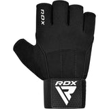 GYM WEIGHT LIFTING GLOVES W3 BLACK WITH EVA PADDING-L - BLACK,LARGE