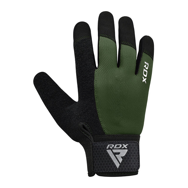 GYM WEIGHT LIFTING GLOVES W1 FULL ARMY GREEN PLUS-L - ARMY GREEN,LARGE