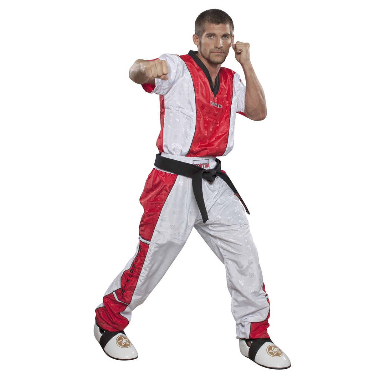 TOP TEN Kickboxing Uniform Children - (1608-1628C) - 130cm/CXS - Black/White - 130cm/CXS,Black/White