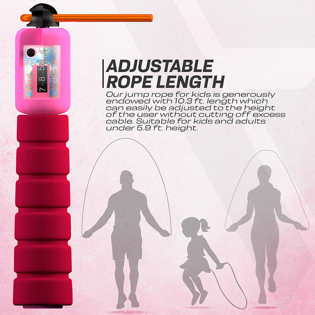 SKIPPING ROPE KIDS PLASTIC ABS PINK-10FT (17590) - PINK