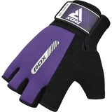 GYM WEIGHT LIFTING GLOVES W1 HALF PURPLE-M - PURPLE,MEDIUM