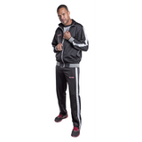 TOP TEN Fitness Tracksuit "STRIPES" 5 Colour Options Adult (7720) - Black/Gold - 160cm/S - Black/Gold,160cm/S