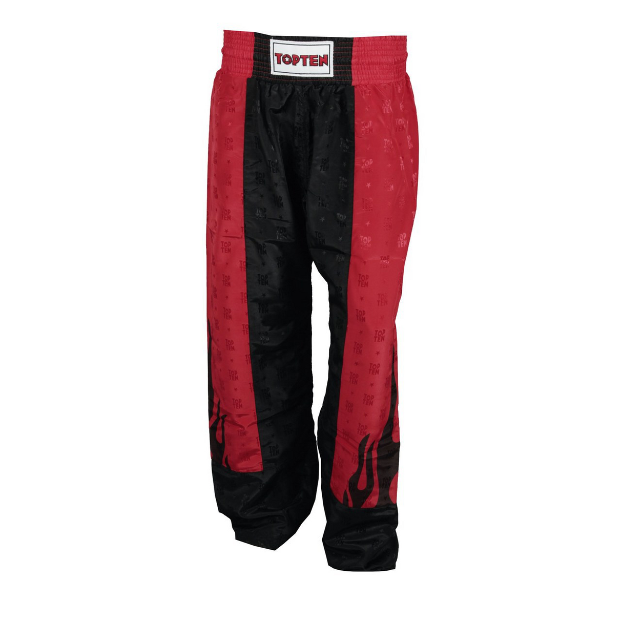 TOP TEN FLAME Kickboxing Pants - Red/Black (1604-4) - 160cm - 160cm