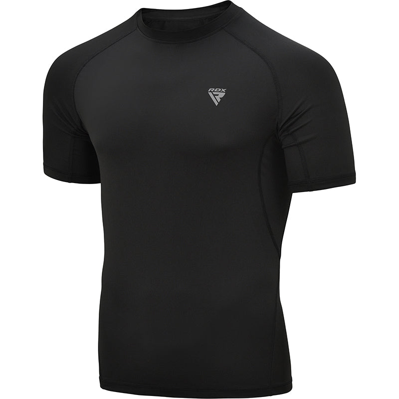 CLOTHING T15 COMPRESSION RASH GUARD BLACK HALF-3XL - 3XL