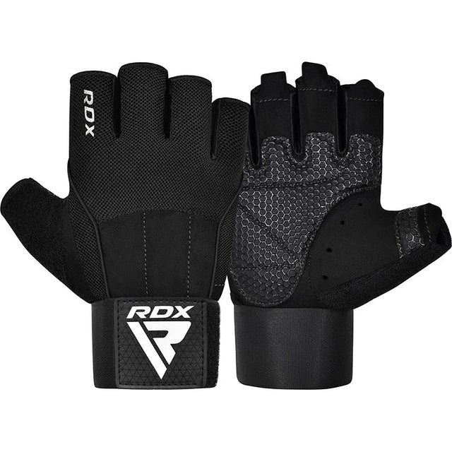 GYM WEIGHT LIFTING GLOVES W3 BLACK WITH EVA PADDING-XL - BLACK,XL