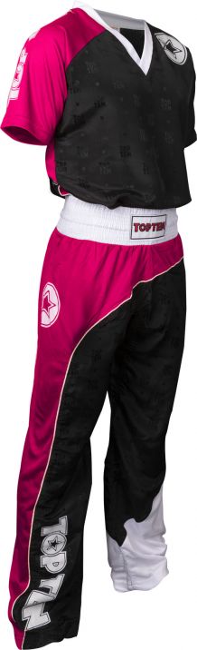 Kickboxuniform „Bow“ - Black - Pink - White,130cm