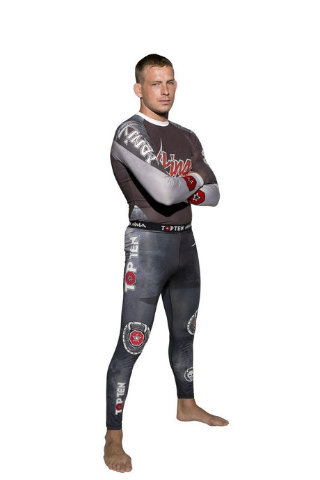 TOP TEN MMA Compression Pants "Vikings" (18802-9) - S - S