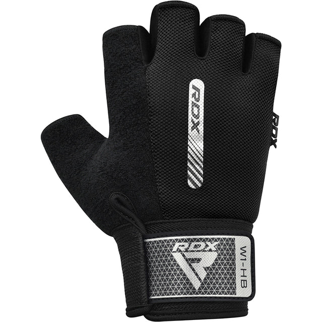 GYM WEIGHT LIFTING GLOVES W1 HALF BLACK-L - BLACK,LARGE