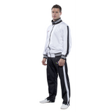 TOP TEN Fitness Tracksuit "STRIPES" 5 Colour Options Adult (7720) - Black/Gold - 160cm/S - Black/Gold,160cm/S