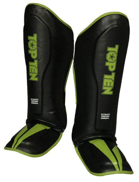 TOP TEN Shin/Instep Protector "Triangle II" Black/Green (32191-95) - S - S