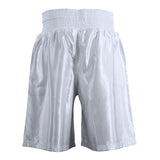 WHITE SATIN BOXING SHORTS LARGE - WHITE,L