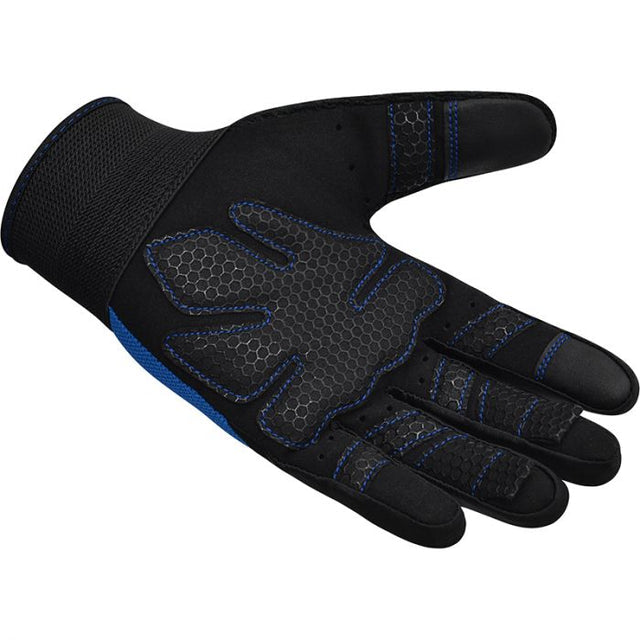 GYM WEIGHT LIFTING GLOVES W1 FULL BLUE-M - BLUE,MEDIUM