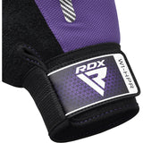 GYM WEIGHT LIFTING GLOVES W1 HALF PURPLE-S - PURPLE,SMALL